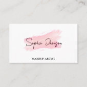 ピンクのミニマルフェミニンリストとメイクアップアーティスト 名刺 (正面)