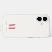 ピンクのミニマルモノグラムイニシャルiPhone 16ケース Case-Mate iPhoneケース (裏面 (横))