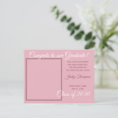 ピンクのミニマル卒業発表 ポストカード (スタンド正面)