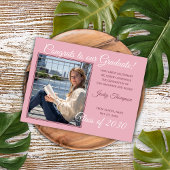 ピンクのミニマル卒業発表 ポストカード