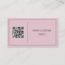 ピンクのミニマルqrコードシンプルかわいい名刺 名刺