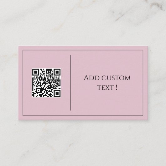 ピンクのミニマルqrコードシンプルかわいい名刺 名刺 (正面)