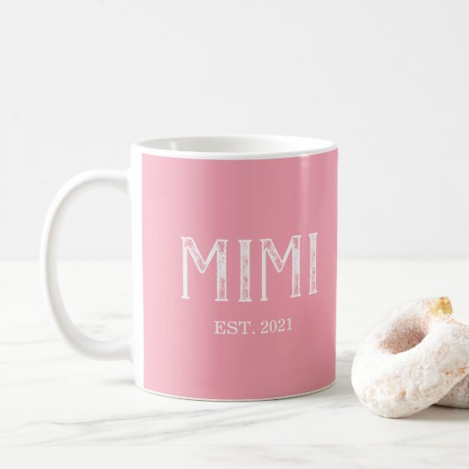 ピンクのミミ創立年 コーヒーマグカップ (ドーナツ)