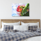 ピンクのミモサの花の木 キャンバスプリント (インサイチュ (寝室))