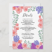 ピンクのミントの花 水彩 結婚式 ボタニカル 招待状 (裏面)