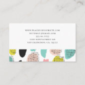 ピンクのミントの黒いブラシストローク。モダンプロフェッショナル 名刺 (裏面)