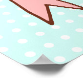 ピンクのミントボウ ウォールアート ポスター印刷 (角)