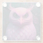 ピンクのムロック/フクロウハイブリッド生物 ガラスコースター (裏面)