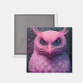 ピンクのムロック/フクロウハイブリッド生物 マグネット (正面/裏面)