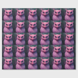 ピンクのムロック/フクロウハイブリッド生物 ラッピングペーパー