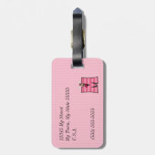 ピンクのムースと手紙Mニットプリントfor Girls ラゲッジタグ (裏面縦)