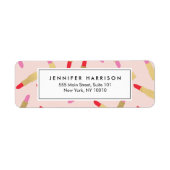 ピンクのメイクアップアーティストのラグジュアリーグラムリップスティック柄 ラベル (正面)