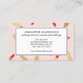 ピンクのメイクアップアーティストのラグジュアリーグラムリップスティック柄 名刺 (裏面)