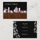 ピンクのメイクアップアーティストの名刺 名刺 (正面/裏面)