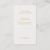 ピンクのメイクアップブラシシンプル、メイクアップアーティスト2 名刺 (裏面)