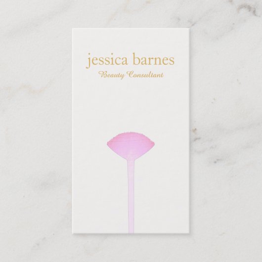 ピンクのメイクアップブラシシンプル、メイクアップアーティスト2 名刺 (正面)