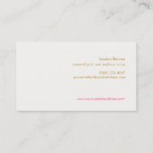 ピンクのメイクアップブラシシンプル、メイクアップアーティスト 名刺 (裏面)