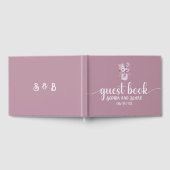 ピンクのメイソンの瓶(花結婚付) ゲストブック (全面)