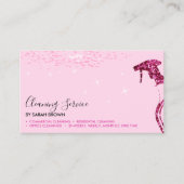 ピンクのメイドクリーニングスプレースプレー清掃ユニット 名刺 (正面)