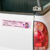 ピンクのメイド清掃サービス バンパーステッカー (トラック上)