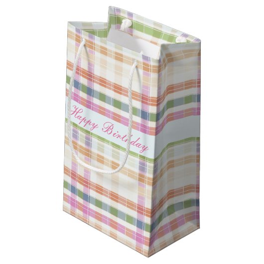 ピンクのメイブとブルー スモールペーパーバッグ (裏面アングル)