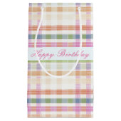 ピンクのメイブとブルー スモールペーパーバッグ (正面)