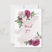 ピンクのメイブの花が緑 サンキューカード (正面)