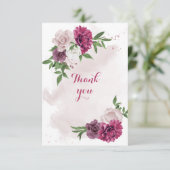 ピンクのメイブの花が緑 サンキューカード (スタンド正面)