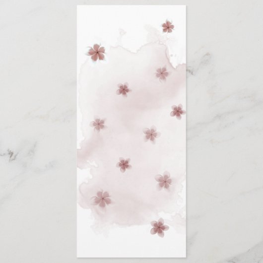 ピンクのメイブの花の結婚緑のメニュー メニュー (裏面)