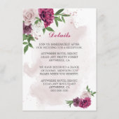 ピンクのメイブの花の緑の詳細 エンクロージャーカード (正面)