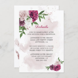 ピンクのメイブの花の緑の詳細 エンクロージャーカード