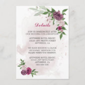 ピンクのメイブの花の緑の詳細 エンクロージャーカード (正面)