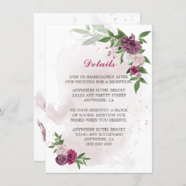 ピンクのメイブの花の緑の詳細 エンクロージャーカード