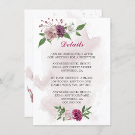 ピンクのメイブの花の緑の詳細 エンクロージャーカード