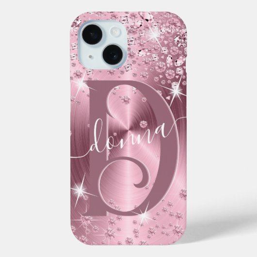ピンクのメイブダイヤモンド – パーソナライズされた Case-Mate iPhoneケース (裏面)