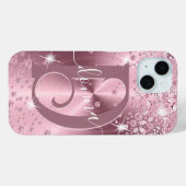 ピンクのメイブダイヤモンド – パーソナライズされた Case-Mate iPhoneケース (裏面 (横))