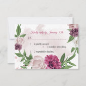 ピンクのメイブ花の植物性 出欠カード (正面)