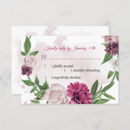 ピンクのメイブ花の植物性 出欠カード