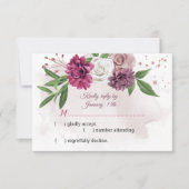 ピンクのメイブ花の植物性 出欠カード (正面)