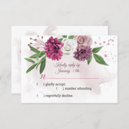 ピンクのメイブ花の植物性 出欠カード