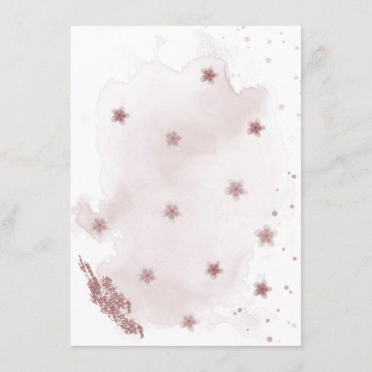 ピンクのメイブ花の緑の座席チャートカード エンクロージャーカード (裏面)