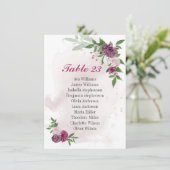 ピンクのメイブ花の緑の座席チャートカード エンクロージャーカード (スタンド正面)