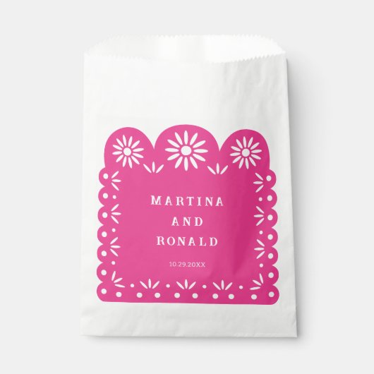 ピンクのメキシカン紙ピカド フェイバーバッグ (正面)