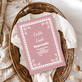 ピンクのメキシコのシエリートリンドおむつラッフル エンクロージャーカード