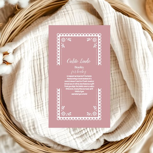 ピンクのメキシコのCielito Lindoの本のベビー エンクロージャーカード