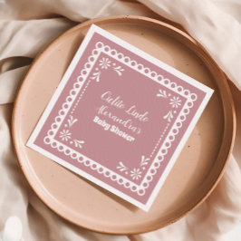 ピンクのメキシコのCielito Lindo赤ちゃんシャワー スタンダードカクテルナプキン