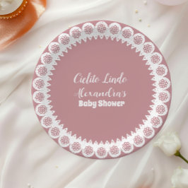 ピンクのメキシコのCielito Lindo赤ちゃんシャワー ペーパープレート