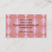 ピンクのメタリックルックダイヤモンドタイル 名刺 (裏面)