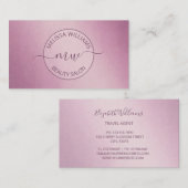 ピンクのメタリックロゴ 名刺 (正面/裏面)