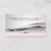 ピンクのメタリック背景 |マンダラパターン 名刺 (裏面)